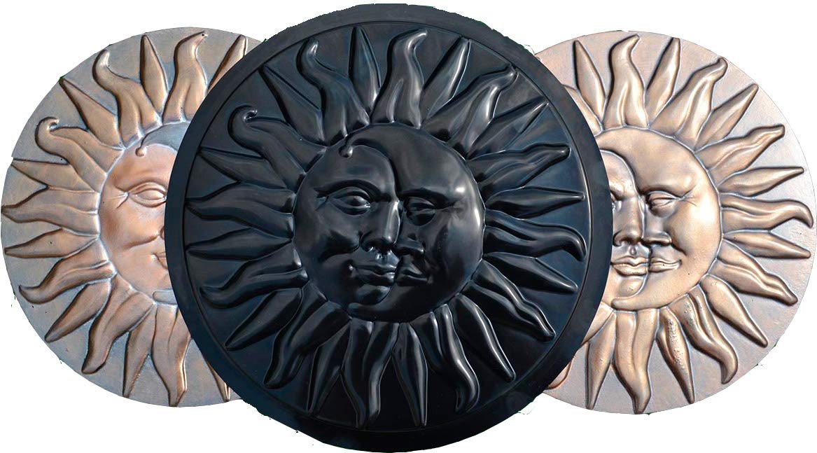 Concrete Mold Sun and Moon Plaster Concrete Stepping Stone Garden Path Decor (S11)