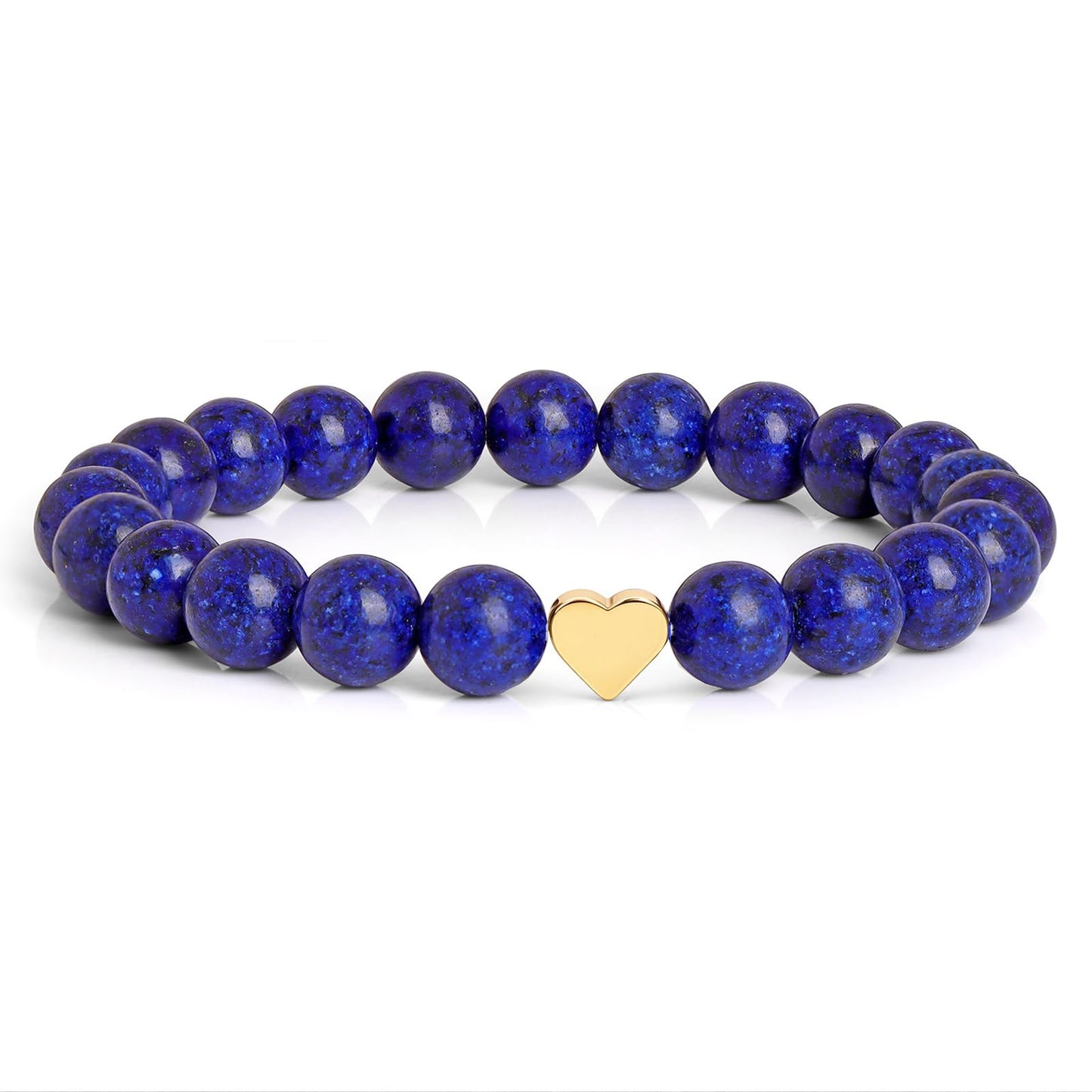 GolbalJew Healing Bracelet For Women Anxiety Beaded Bracelets With Heart Charm Stone Crystal Bracelet Lapis Lazuli Beads Bracelets Jewelry Gifts For Women