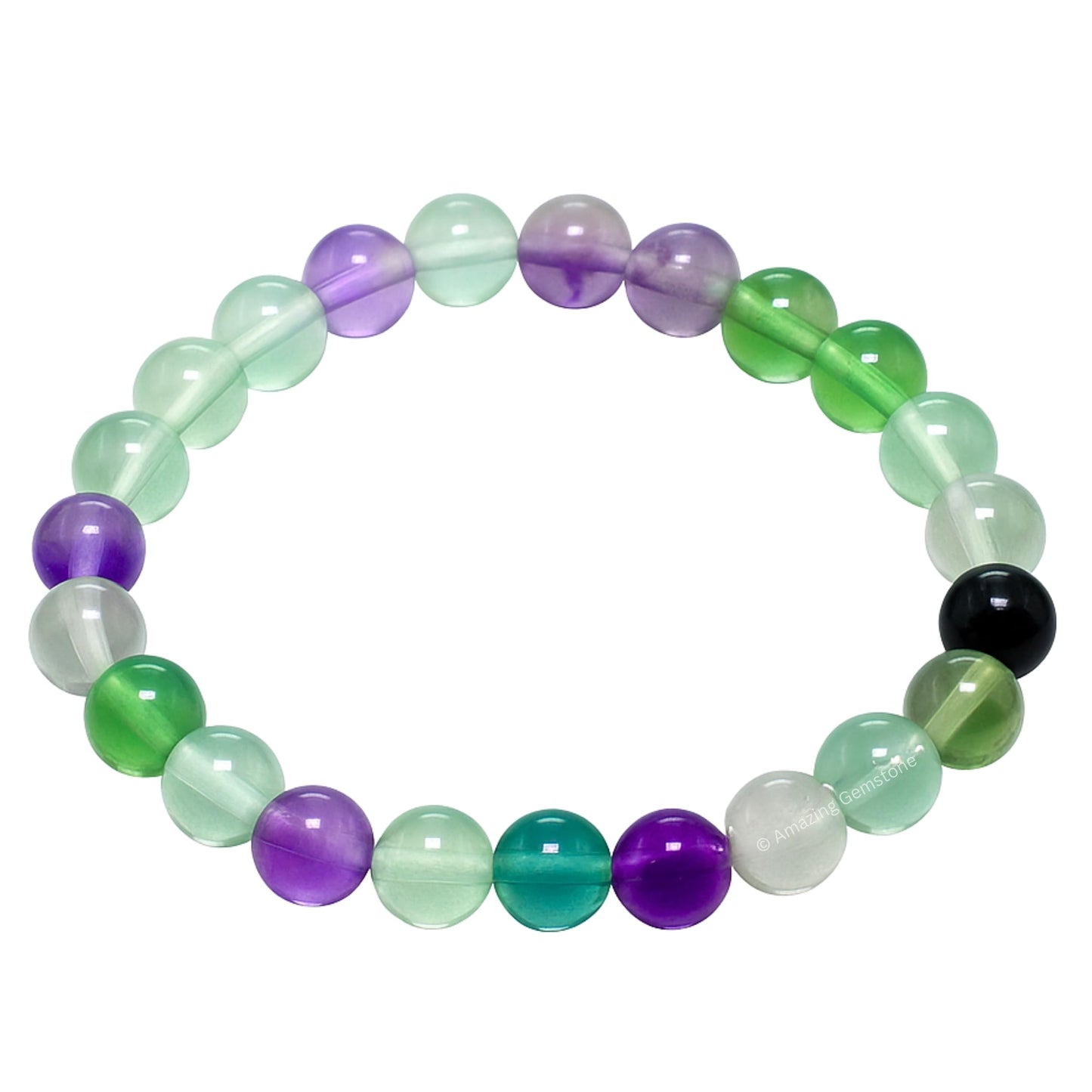 Amazing Gemstone Crystal Bracelet for Women Men's Gifts - Protection Healing Crystal Bracelet - 8mm Gemstone Beaded Stretchable Bracelet Pulseras Para Hombres Mujer Stocking Stuffers Mothers Day Gift (Multi Fluorite)