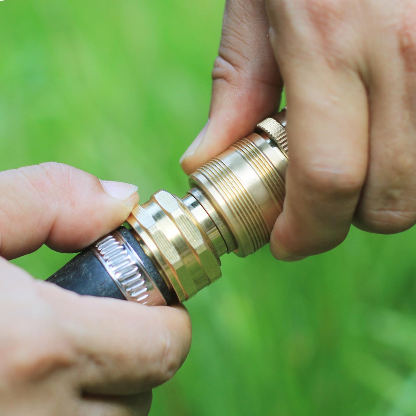 SIGURANTA Garden Hose Quick Connect Solid Brass 3/4 inch GHT Internal Thread Quick Connect Fittings Famale Quick Connector 2 Set