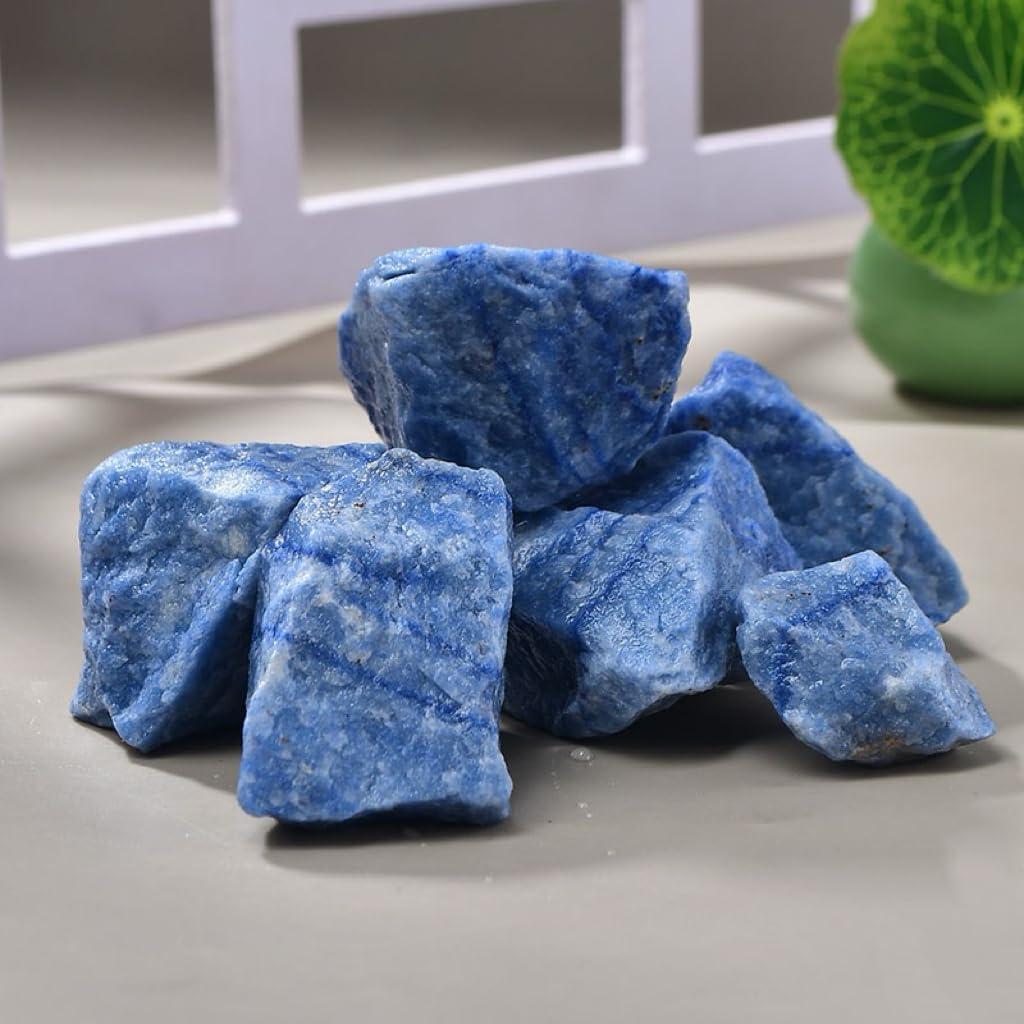 1LB Natural Blue Aventurine Raw Healing Crystals, Energy Stones for Meditation, Reiki, Chakra Balancing, Home Décor and Spiritual Gifts (10-30mm)
