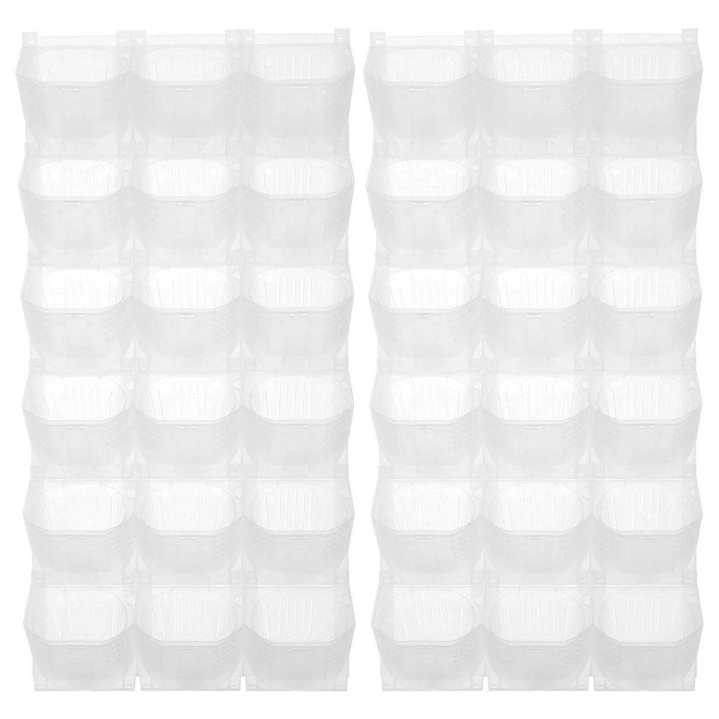 DUSNDULR 2 PCS Self-Watering Wall Planter, Wall-Mounted Vertical Garden Planter with 36 Pots for Indoor Outdoor Flowers Vegetables Herbs (White)