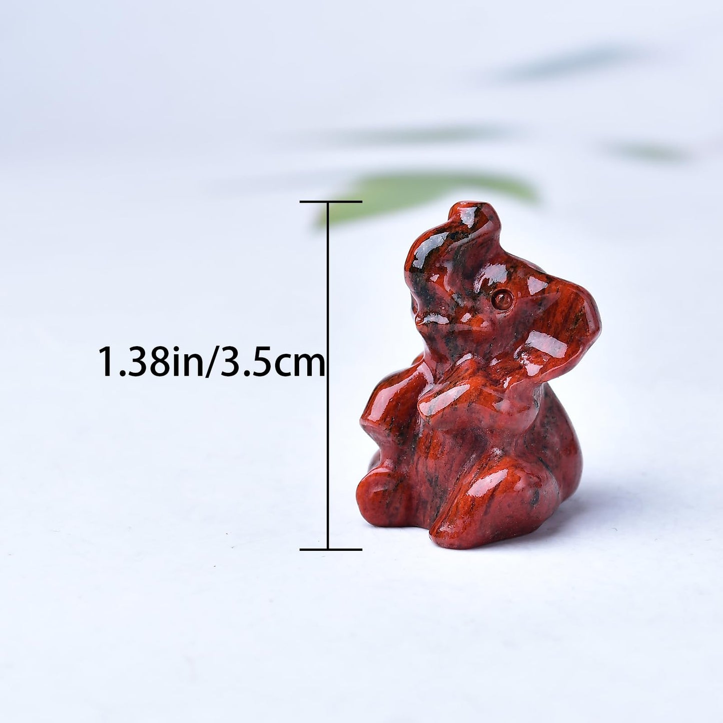 WUYOUSHI Sesame Stone Elephant Decor Figurine Crystals and Healing Stones Elephant Statue Polished Pocket Gemstones Bedroom Office Desk Home Decoration A Lucky Decoration
