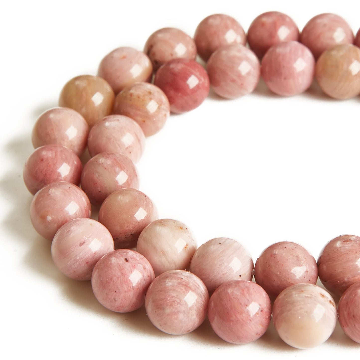 60pcs 6mm Rhodonite Beads Natural Gemstone Beads Round Loose Beads for Jewelry Making