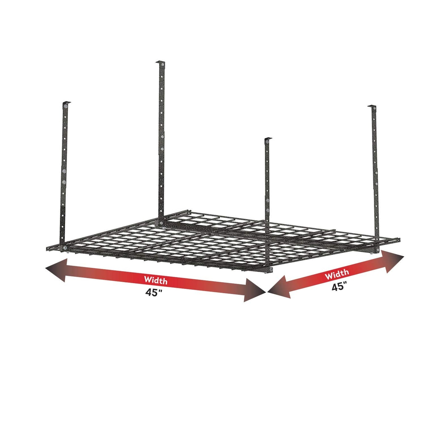Hyloft Overhead Steel Garage Storage System, Ceiling Rack, 45-Inch x 45-Inch, 00625, Hammertone
