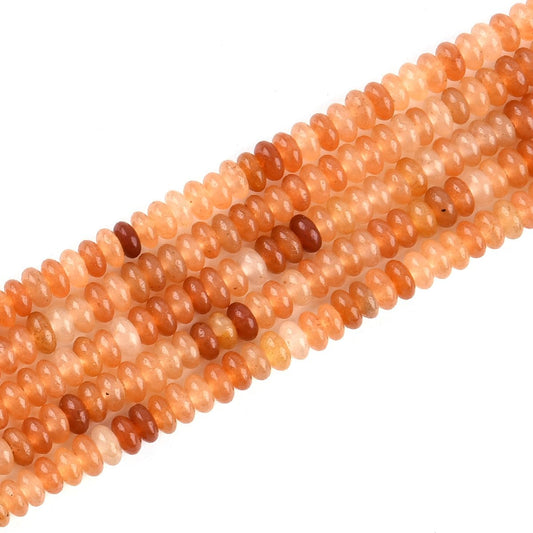 165pcs 4x2mm Natural Red Aventurine Disk Rondelle Spacer Stone Semi Precious Gemstone Loose Beads for Jewelry Making 15 Inch