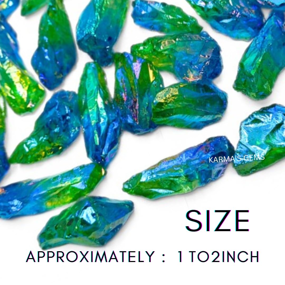 Crystals, Rocks, Jade, Crystals and Healing Stones, Witchcraft Supplies, Healing Crystals, Stones, Healing Stones, Rock Collection, Agate, Raw Stones (Aqua-Green Aura Quartz, 2 Pcs)