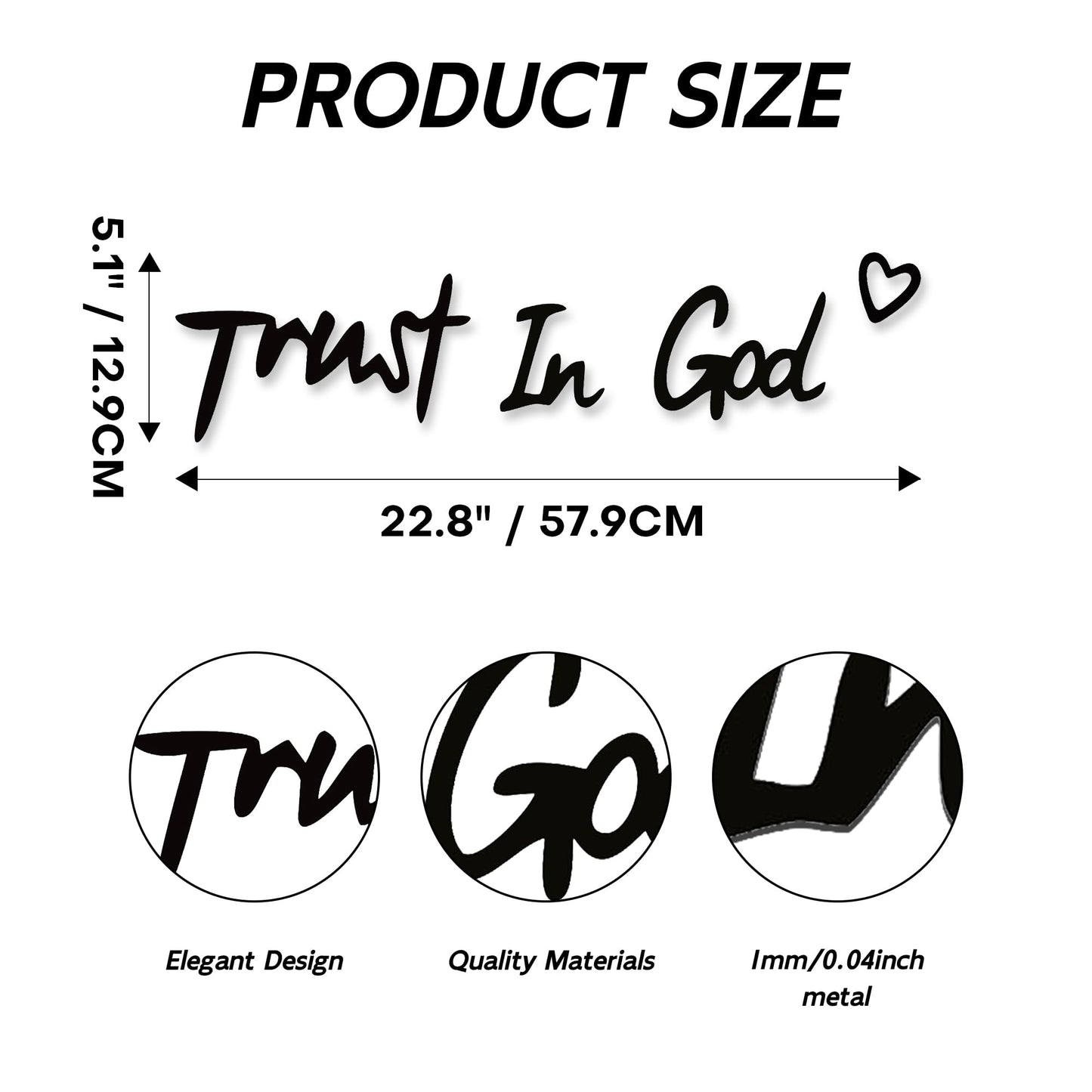 YATEASLU “Trust in God” Sign Inspirational Scripture Wall Art for Home Decor, Faith-Based Living Room Wall Art & Heartwarming Gift