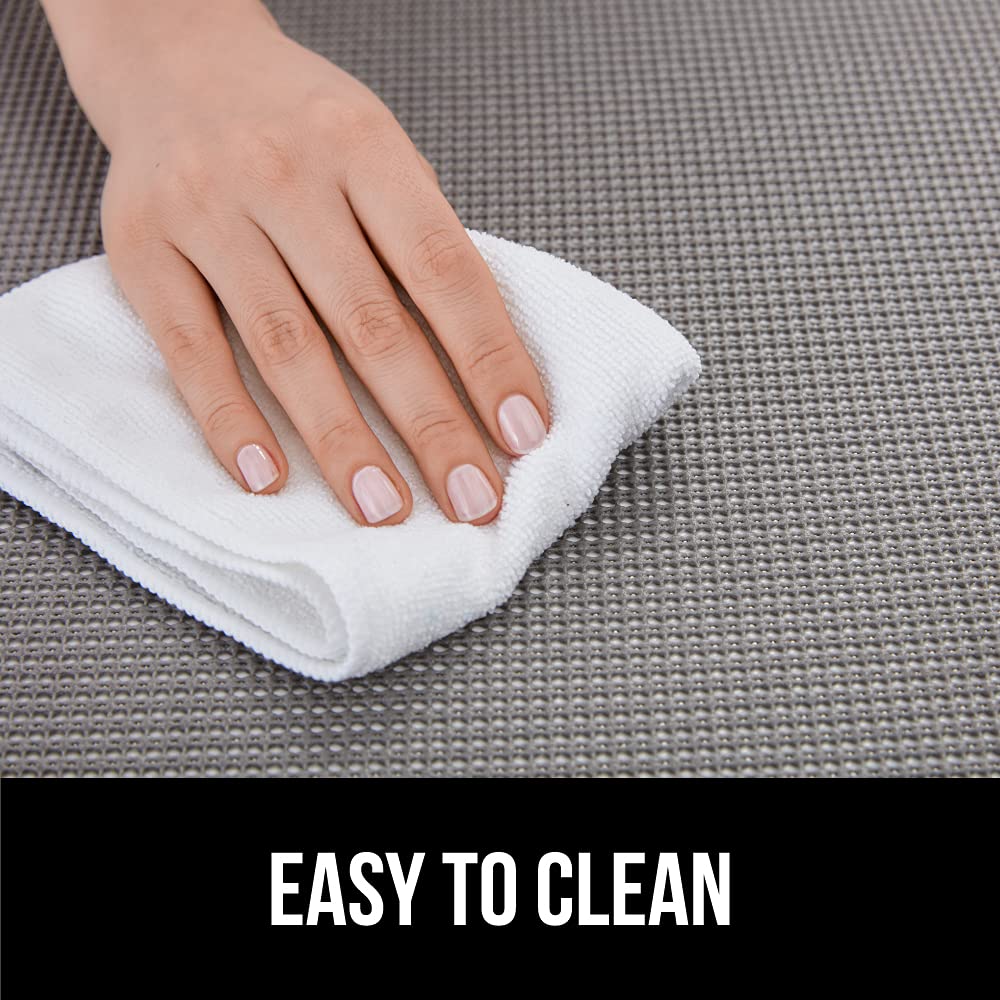 GORILLA GRIP powerGRIP Drawer Shelf and Cabinet Liner, Thick Strong Hold, Non-Adhesive Liners Protect Kitchen Cabinets and Cupboard, Bathroom Drawers, Easy Install, Breathable Mat, 12" x10', Beige