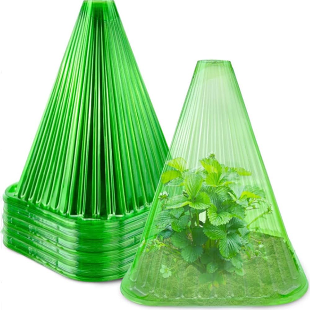 20Pcs Garden Plant Cloches, Plastic Plant Bell Cover Reusable Mini Greenhouse, Frost Protection for Plant Cover Dome Tall