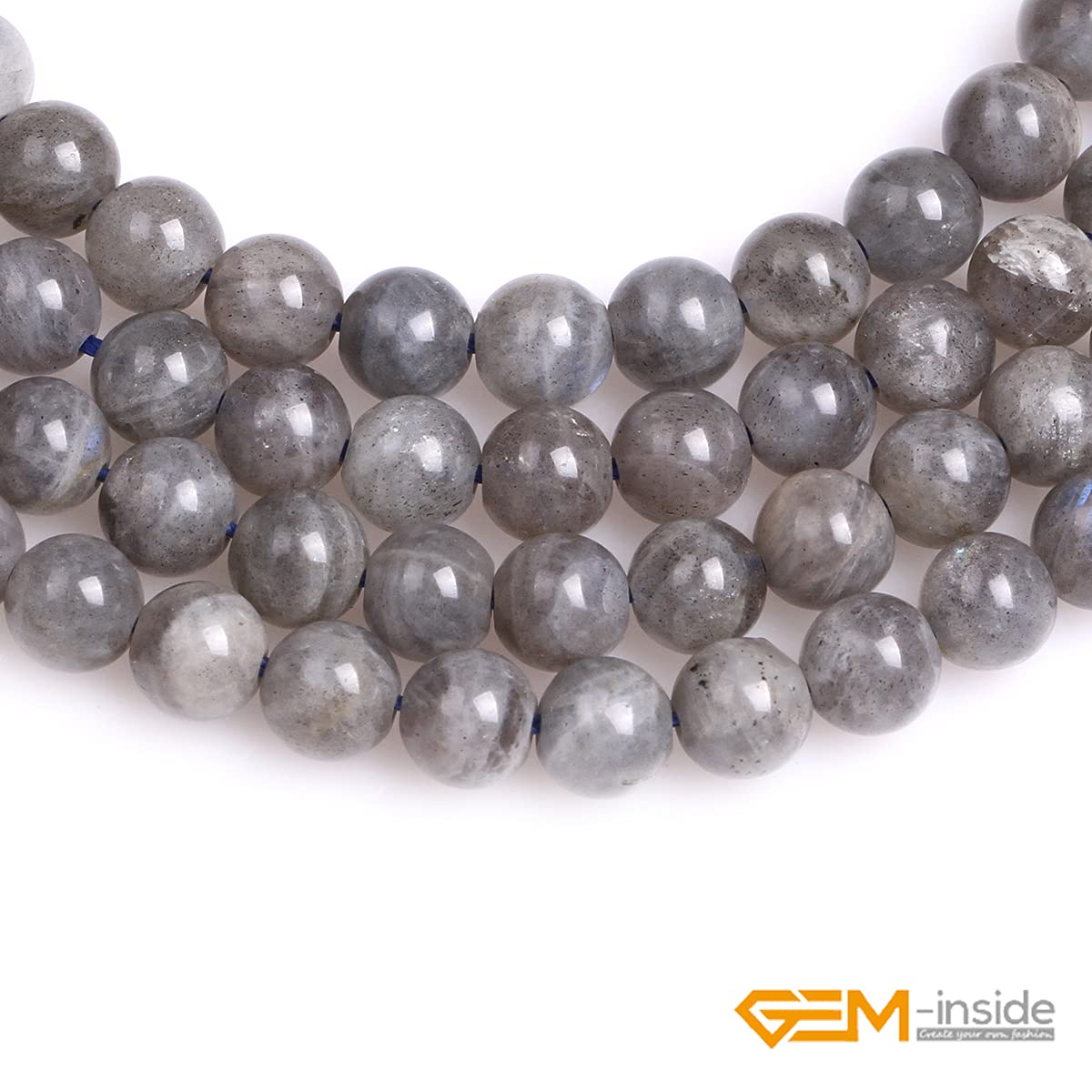 GEM-Inside Natural 6mm AA Grade Blue Rainbow Labradorite Gemstone Loose Beads Round Crystal Energy Stone Power for Jewelry Making 15''