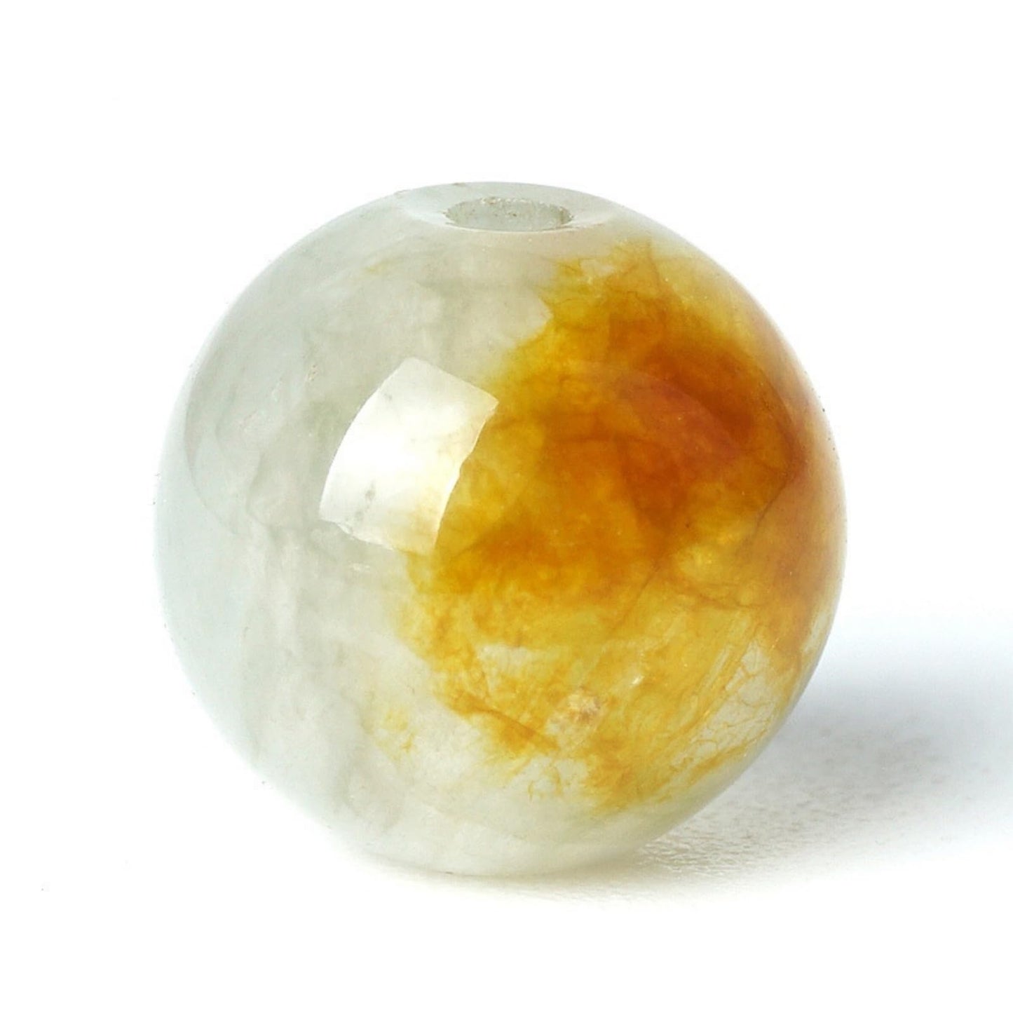 100Pcs Natural Stone 6mm Yellow Jasper Round Loose Gemstone Energy Healing Beads Hole Size 1mm DIY Smooth Beads for Bracelet Necklace Earrings Jewelry Making