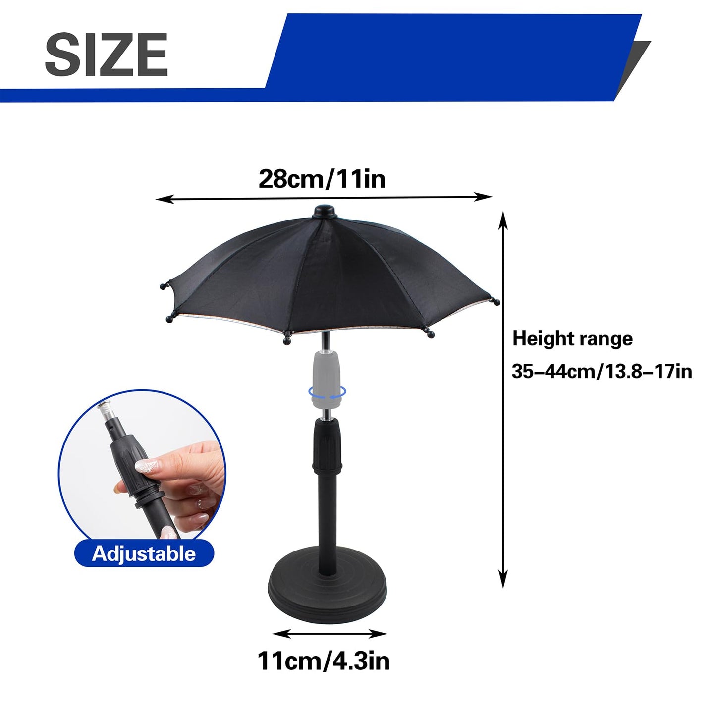 2 PCS Mini Sun Shade Umbrella with Heavy Duty Base, Mini Pool Umbrella to Keep Your Drinks Cold and Prevent Overheated Phone, Portable Foldable Drink Shade for Pool, Beach, Camping, Patio (10.6in)