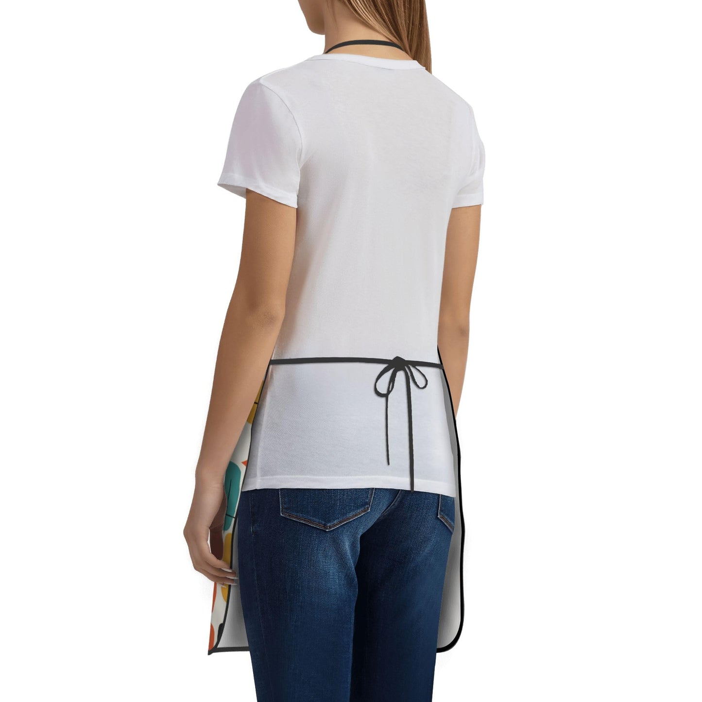 Mshutbna Mid Century Modern Kitchen Aprons for Men with Pockets Chef Apron for Women Cooking Gardening Baking Server Waitress