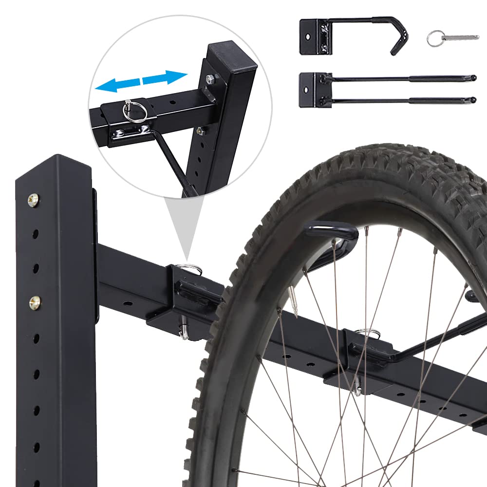 DorBuphan Bicycle Storage Rack for Garage, Freestanding Bike Storage Rack Max 5 Bikes, Heavy-Duty Solid Steel Bike Racks for Garage for Home and Garage Organizer