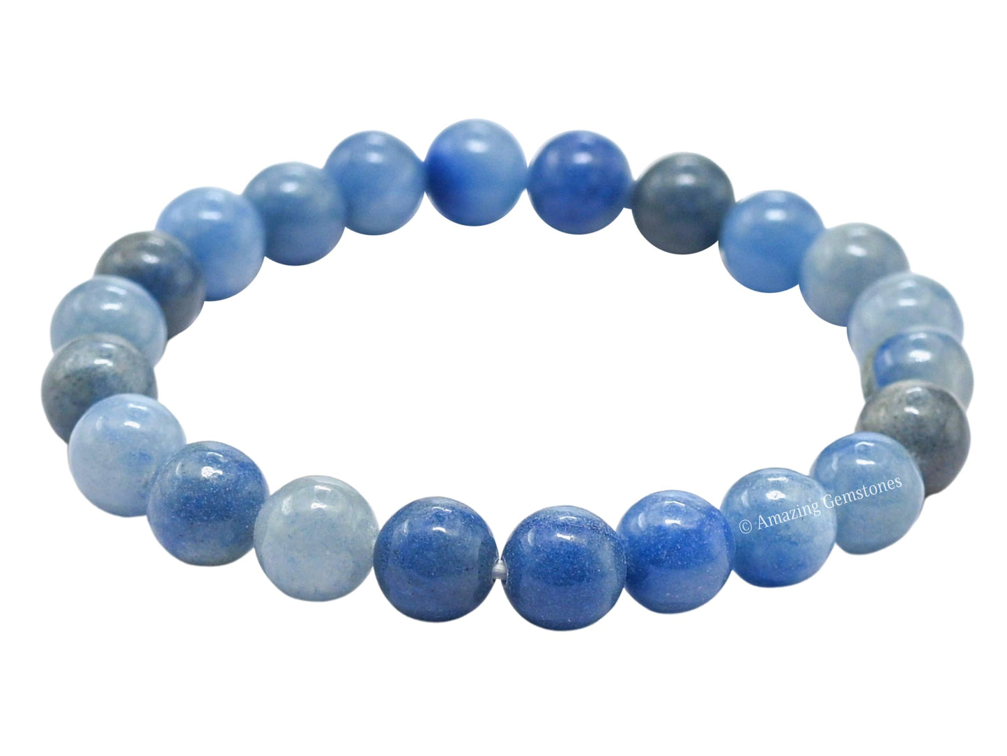 Amazing Gemstone Crystal Bracelet for Women Men's Gifts - Protection Healing Crystal Bracelet - 8mm Gemstone Beaded Stretchable Bracelet Pulseras Para Hombres Mujer Stocking Stuffers Mothers Day Gift (Blue Aventurine)