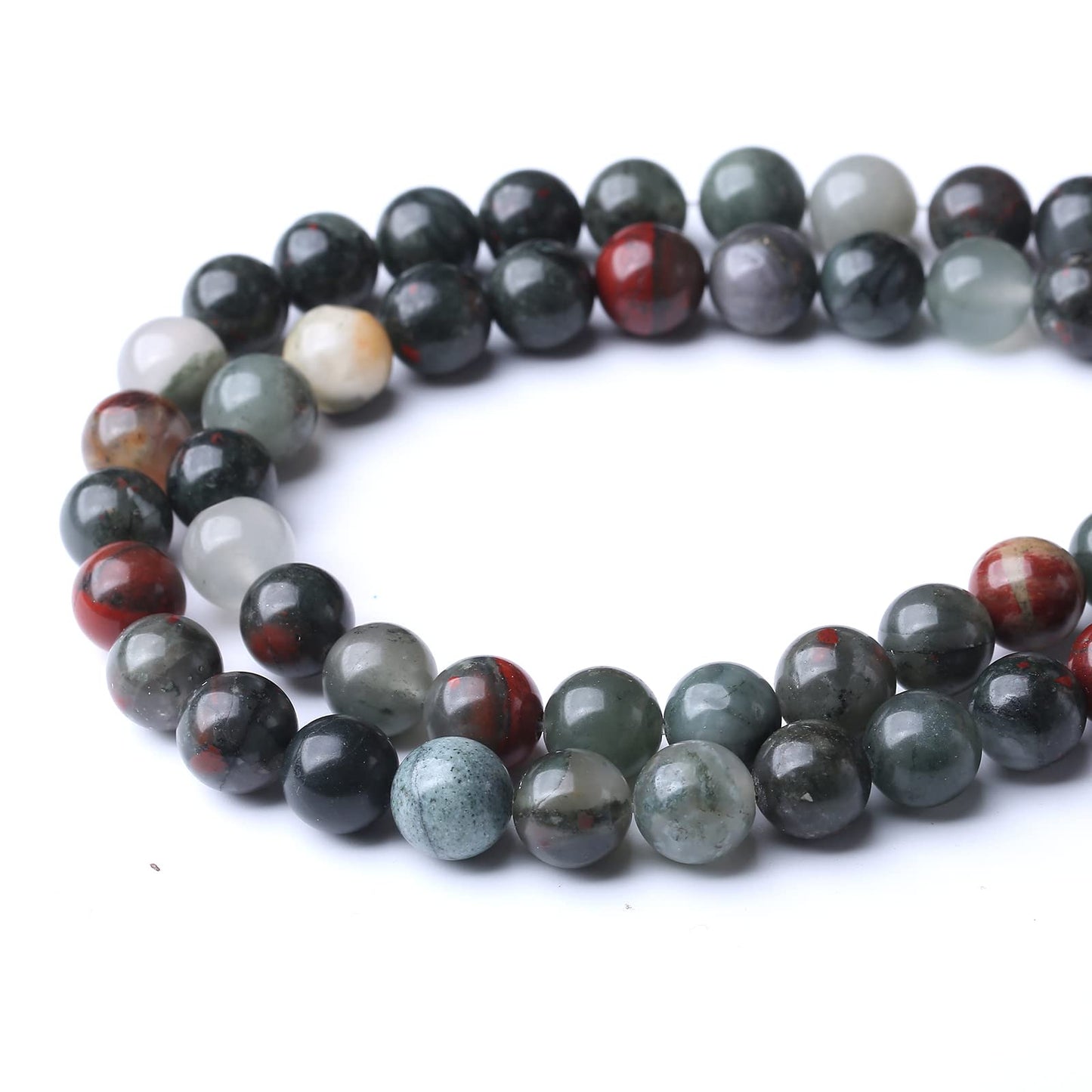 90PCS 4MM African Bloodstone Beads Natural Gemstone Round Stone Beads for Jewelry Making DIY Energy Stone Healing Power Bracelet 15"