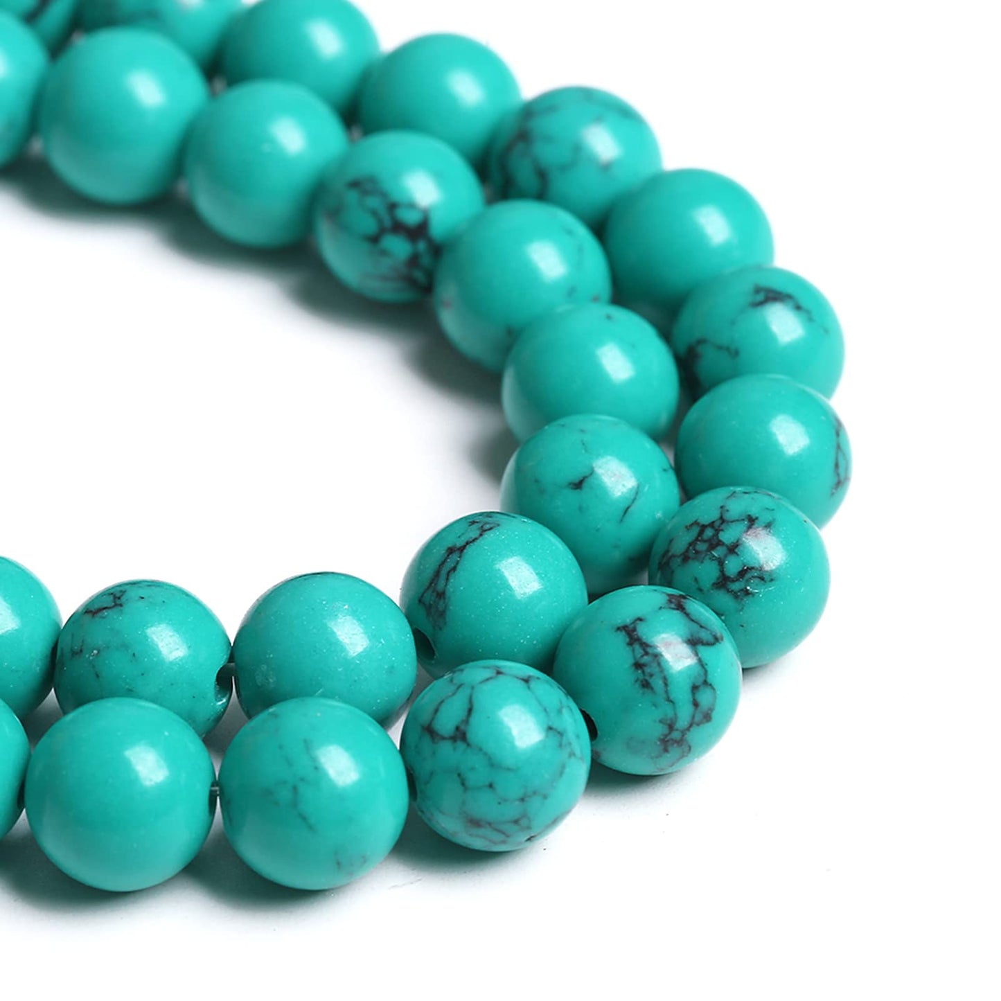 8MM 46PCS Green Turquoise Spacer Loose Beads for Jewelry Making DIY Bracelet Necklace