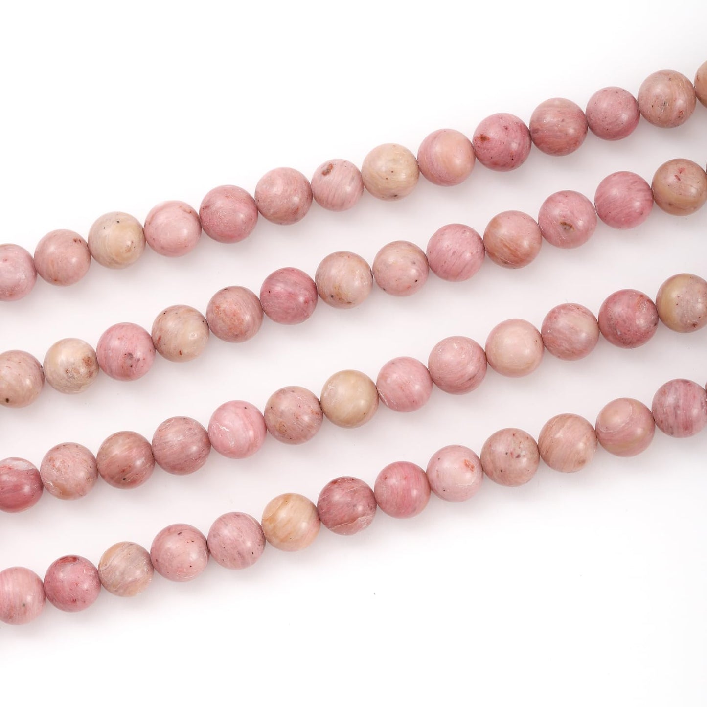 6mm 60pcs DIY Natural Rhodochrosite Stone Beads Round Healing Crystal Gemstone Loose Beads for Jewelry Making Handmade Bracelet Necklace