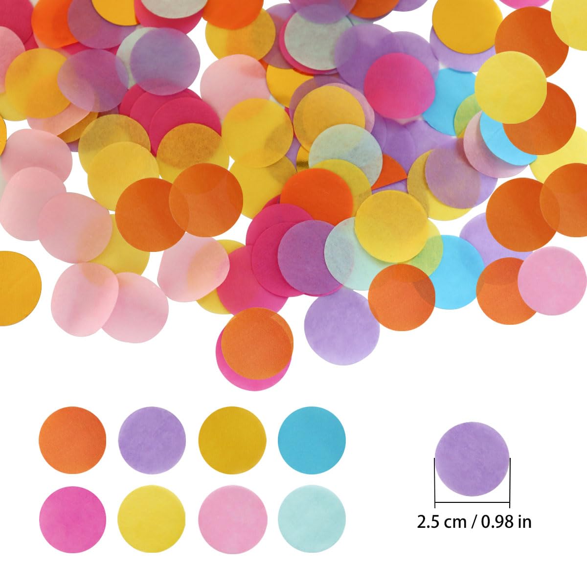 10000 Pieces 1 Inch Round Tissue Paper Confetti, 3.5 oz Multicolor Round Tissue Confetti, for Weddings, Anniversaries, Arts Craft DIY Scrapbooking