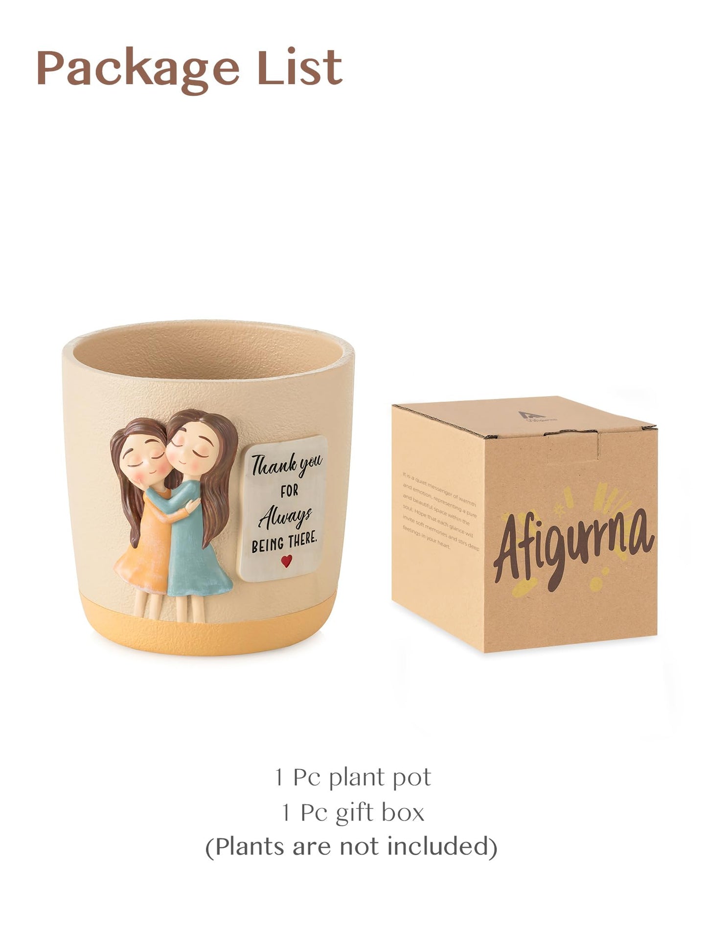 Afigurna Gardening Gifts for Women: 5.3in Plant Pot Gifts for Gardener - Plant Mom Presents for Gardener - Plant Pot Garden Presents for Mom Friends Lady Christmas Birthday Mothers Day