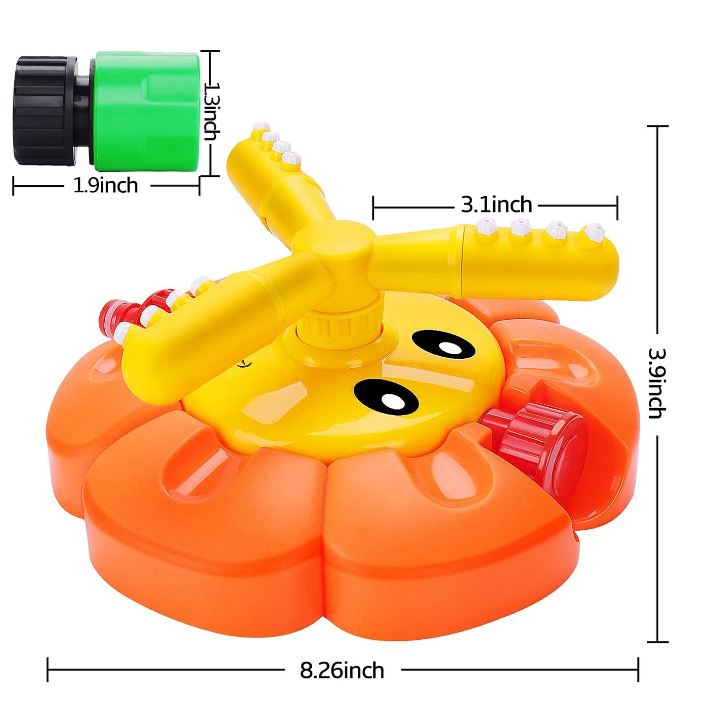 Water Sprinkler for Kids Toddlers Sprinklers with Roating Spray Nozzles Attaches Garden Water Hose Outdoor Play Outside Toys 3-4 Summer Backyard Lawn Game Yard Water Toy for Kids 3-5 4-8 Boy Girl