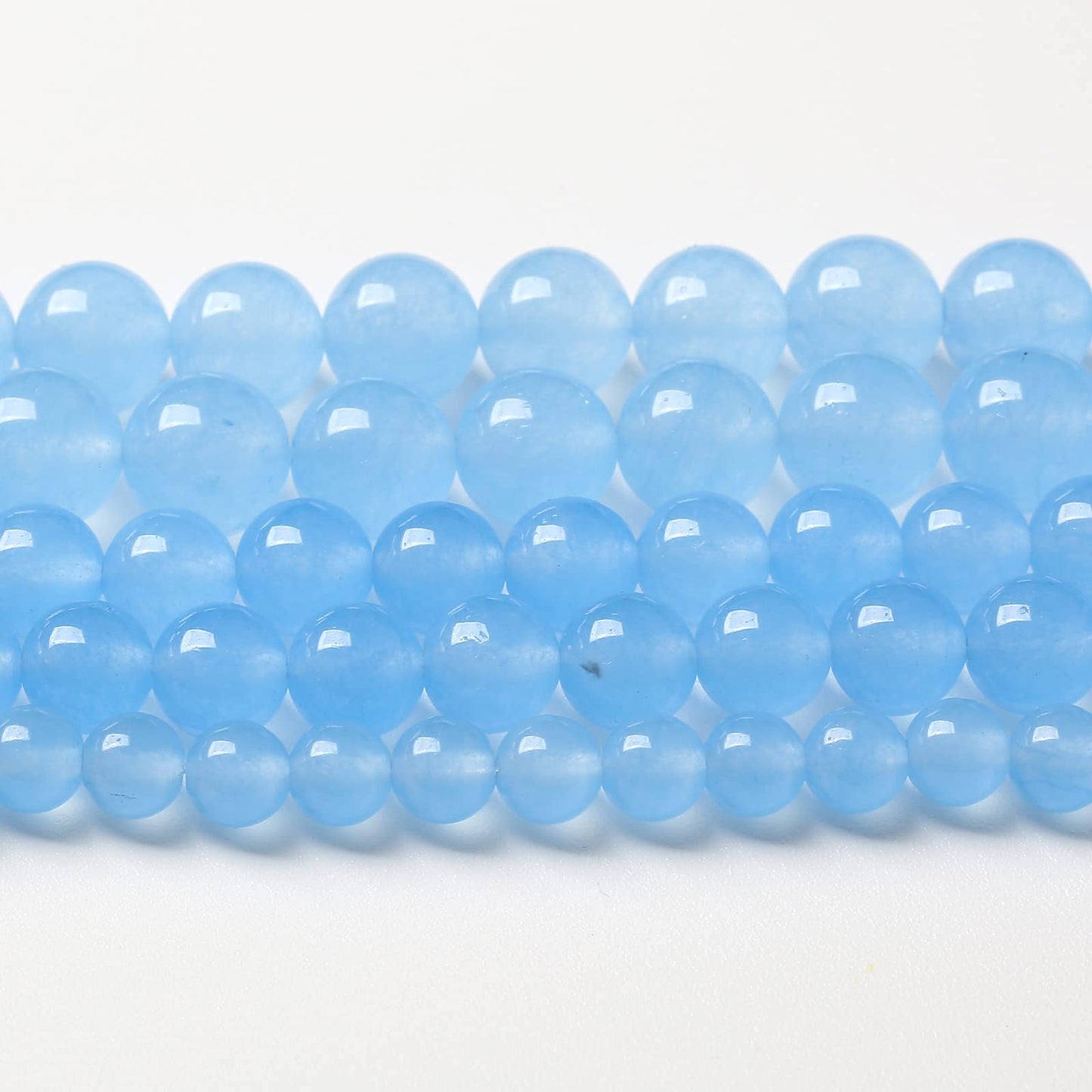 10mm 38pcs Blue Natural Chalcedony Aquamarines Stone Beads for Jewelry Making Round Jades Beads DIY Bracelet Accessories