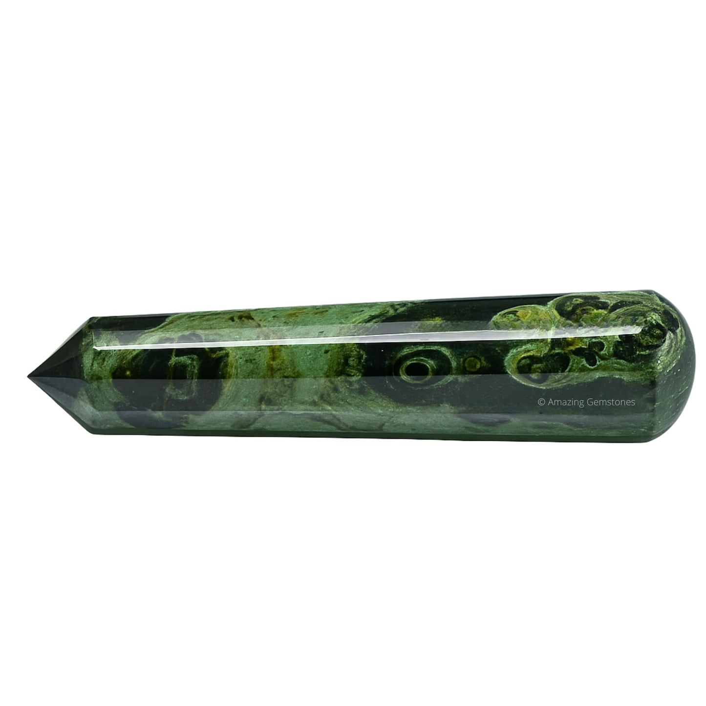 Amazing Gemstone Kambaba Jasper Crystal Wand Massage Stick - Pelvic Wand Gua Sha for Adults - Crystals and Healing Stones Massage Wands for Adults Gifts (Pointed)