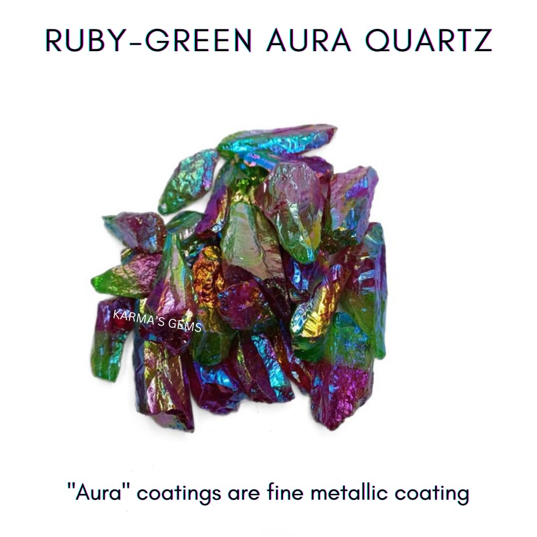 Crystals, Rocks, Jade, Crystals and Healing Stones, Witchcraft Supplies, Healing Crystals, Stones, Healing Stones, Rock Collection, Agate, Raw Stones (Ruby-Green Aura Quartz, 2 Pcs)