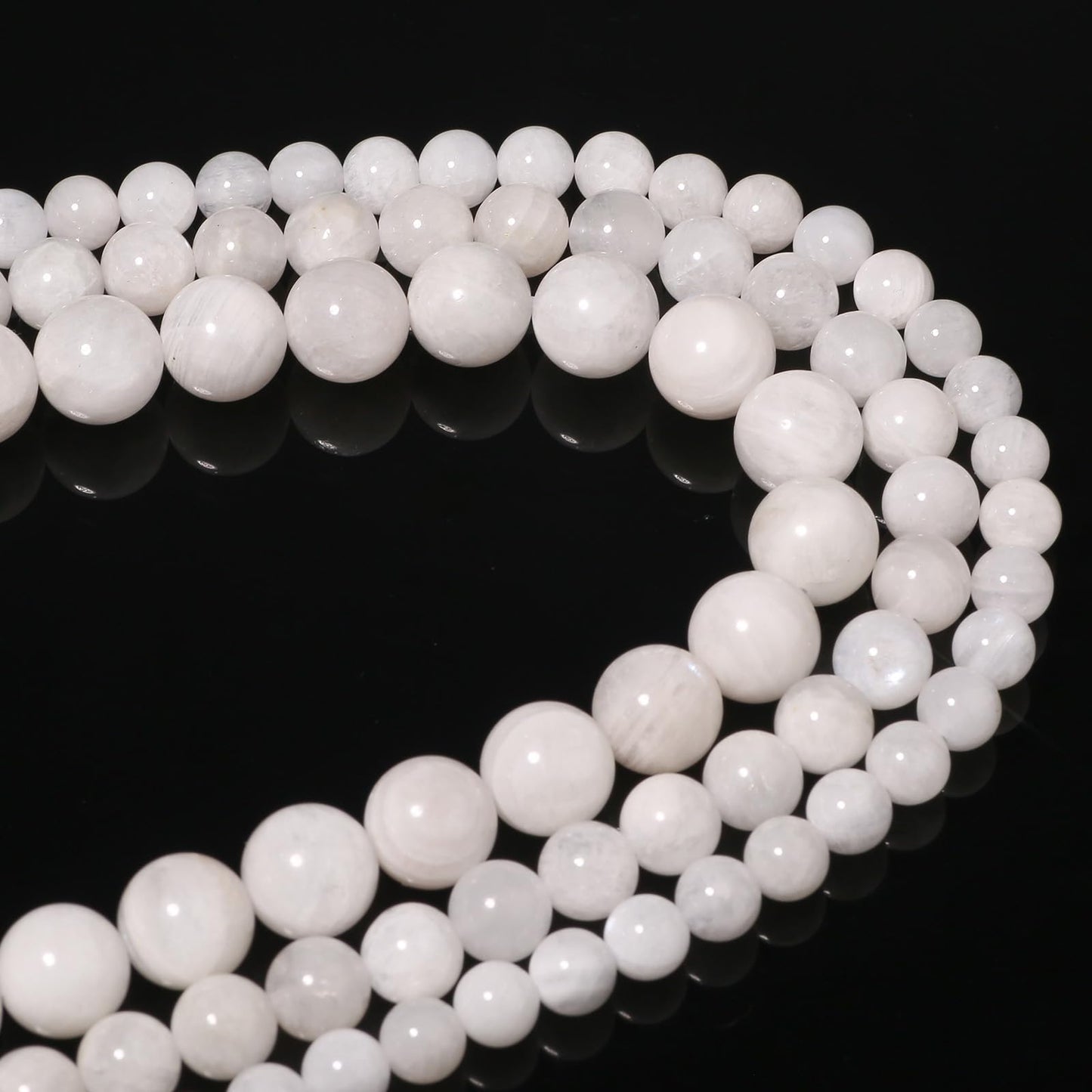 Songxi Beads 10mm Natural Moonstone Round Stone Beads for Jewelry Making 15inch Gemstone Beads for Bracelet Jewelry Making, Bracelet Making Mothers Day Gifts for Women