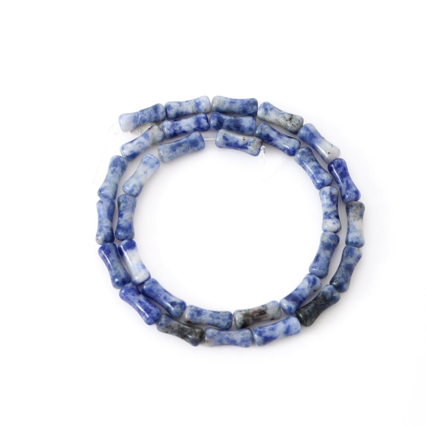 5x12mm Natural Blue Sodalite Stone Bamboo Shape Gem Healing Energy Loose Spacer Beads for DIY Necklace Bracelet Earring