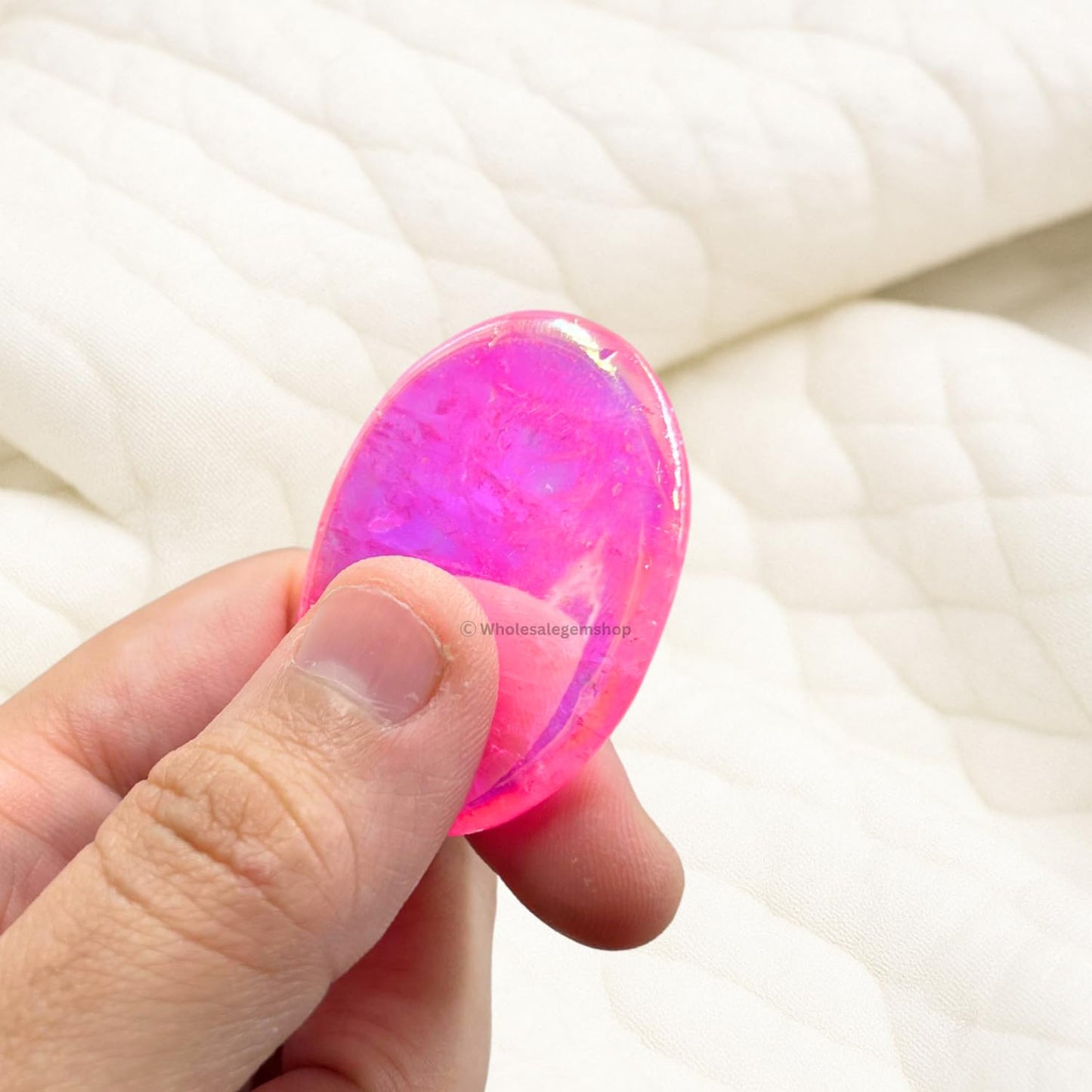 Angel Aura Rose Quartz Thumb Worry Stones Metaphysical Gemstone Crystal Healing Reiki Men Women Gift FENG Shui Positive Energy Love Wellness Palm Stones Wicca Powerful