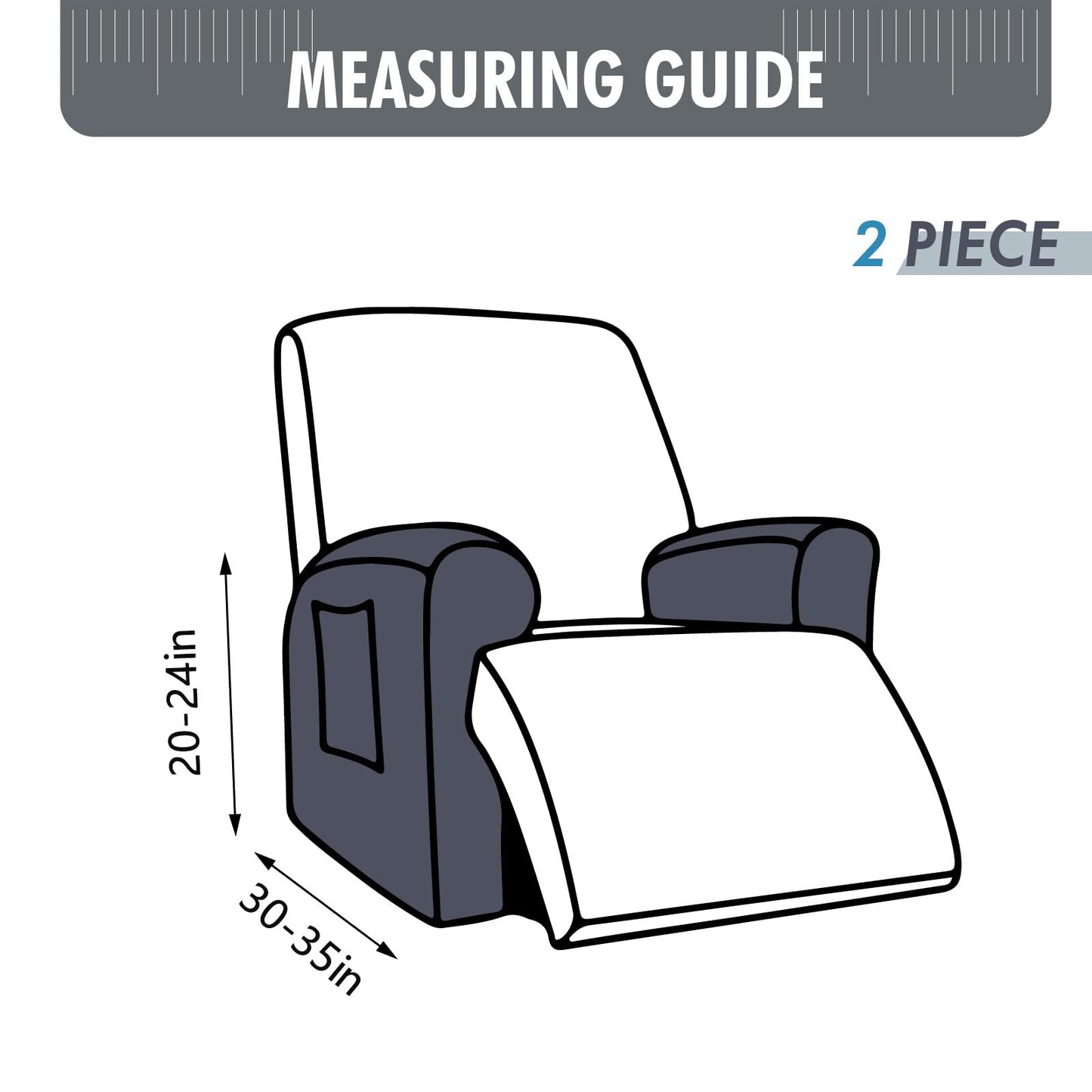 YUEANG 100% Waterproof Armrest Covers for Recliner Sofa, 2 Pieces Stretch Recliner Armrest Slipcovers Washable Couch Arm Covers for Recliners for Pets, Dogs, Kids (Dark Gray, Armrest Covers)