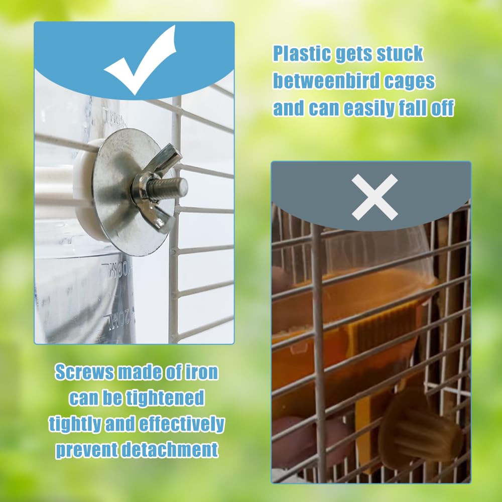WQY Groceryshop Automatic Pet Bird Water Feeder, Water Dispenser for Cage, Bird Cage Suspended Automatic Pet Water Feeder, Parrot Feeders for Parakeet Budgie Cockatiel Lovebirds Canary Finch