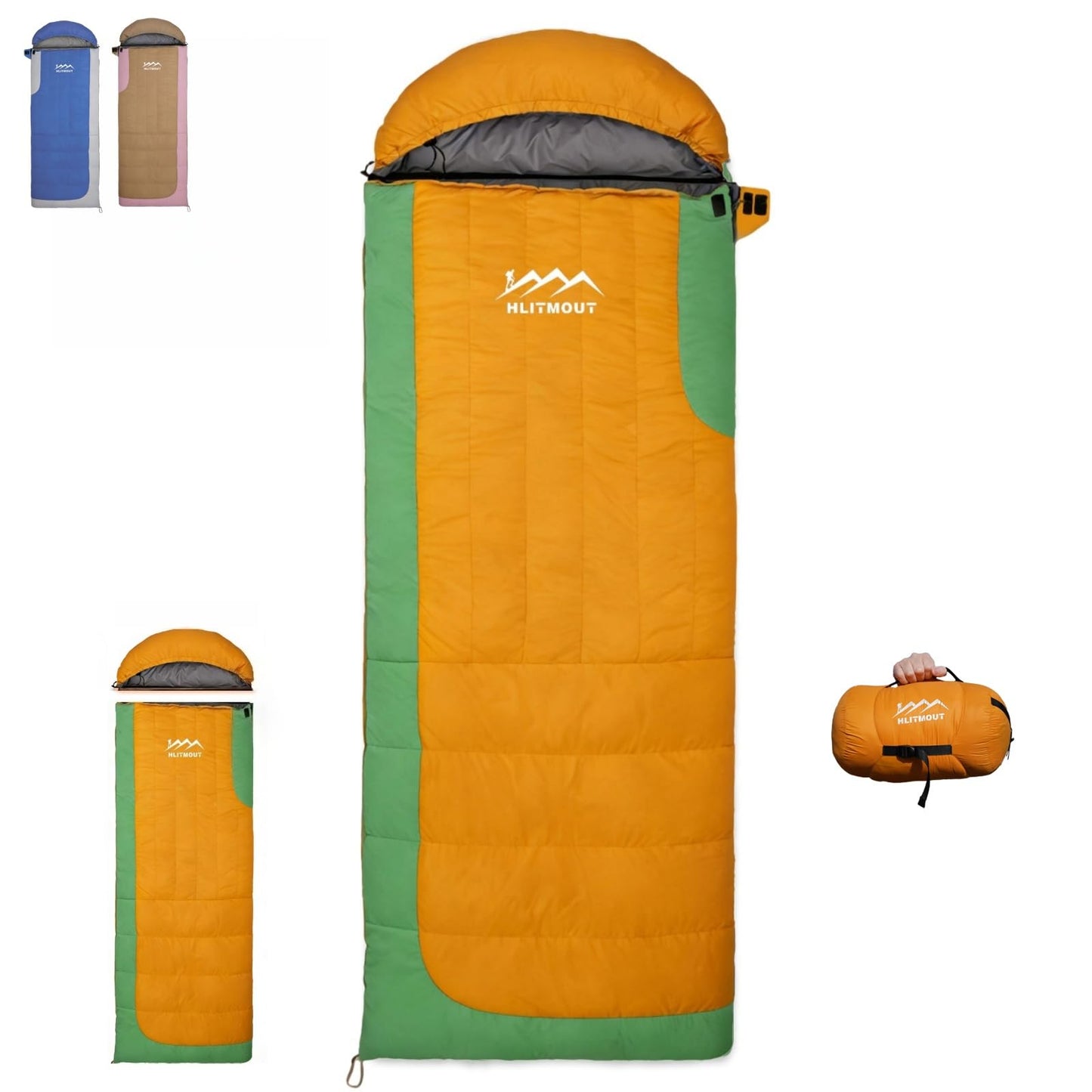 HLITMOUT 3-in-1 Down Sleeping Bag,Rectangular Lightweight Blanket Sleeping Bag for Adults,Teens Camping Hiking and Backpacking Outdoor and Indoor