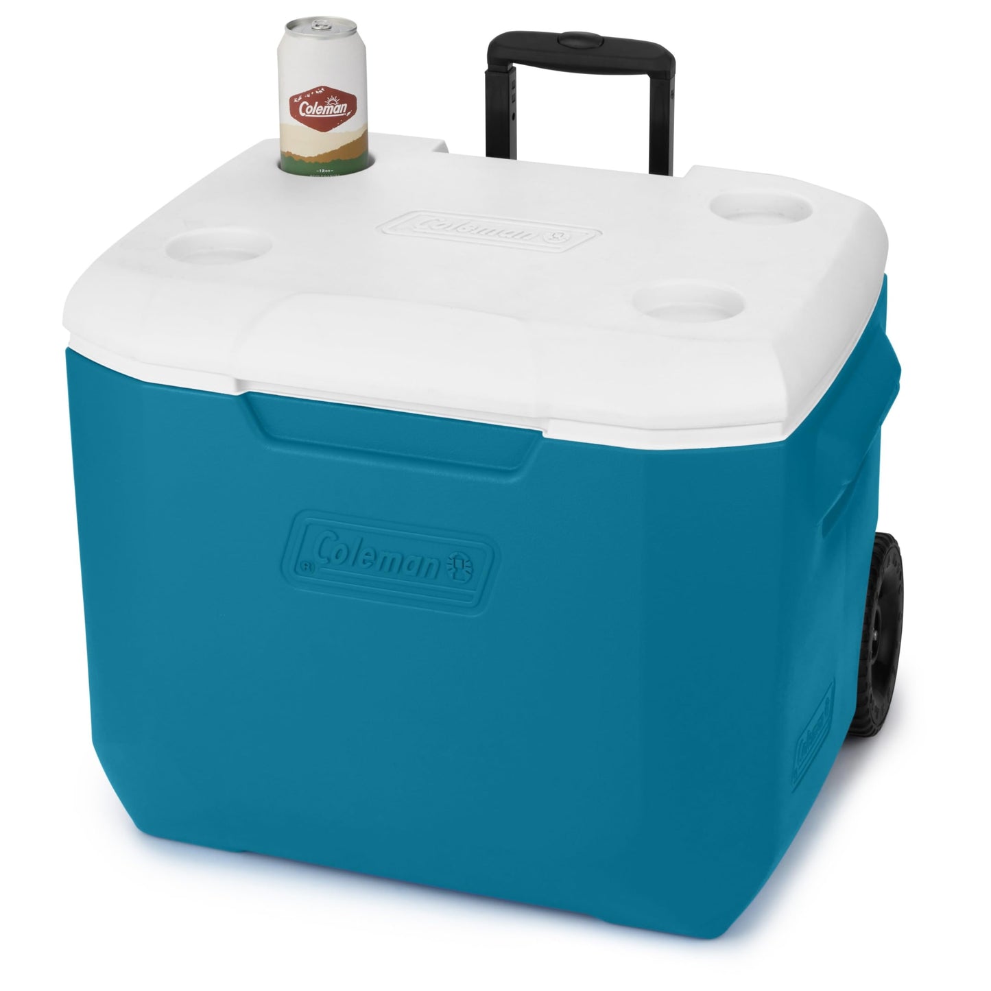 Coleman 60qt Rolling Cooler with Wheels, Insulated Portable Wheeled Chiller with Ice Retention, Made in USA