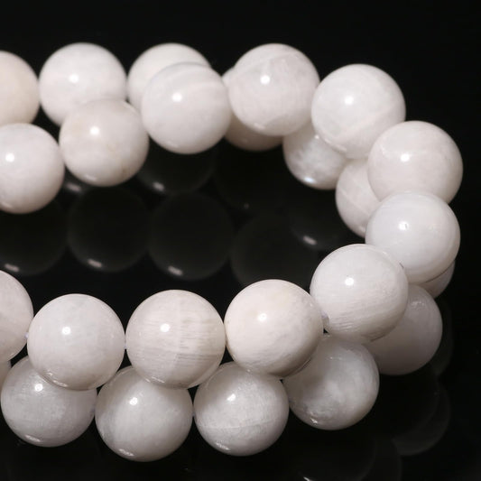 Songxi Beads 10mm Natural Moonstone Round Stone Beads for Jewelry Making 15inch Gemstone Beads for Bracelet Jewelry Making, Bracelet Making Mothers Day Gifts for Women