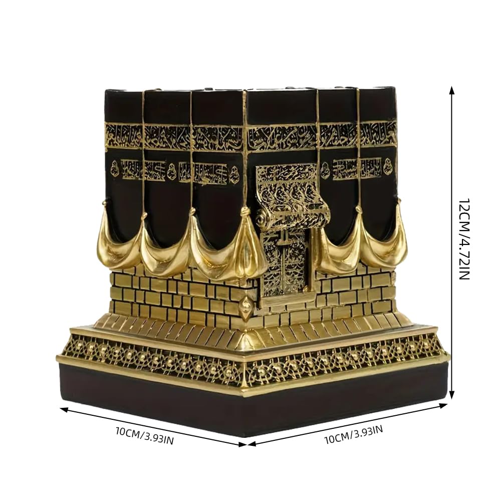 Will Art Museum Islamic Kaba Replice Model, Muslim Turkish Home Table Decorations Perfect Islamic Ramadan Showpiece Eid Gifts Bookend Gold Plated Traditional Home Table Fireplace Decor