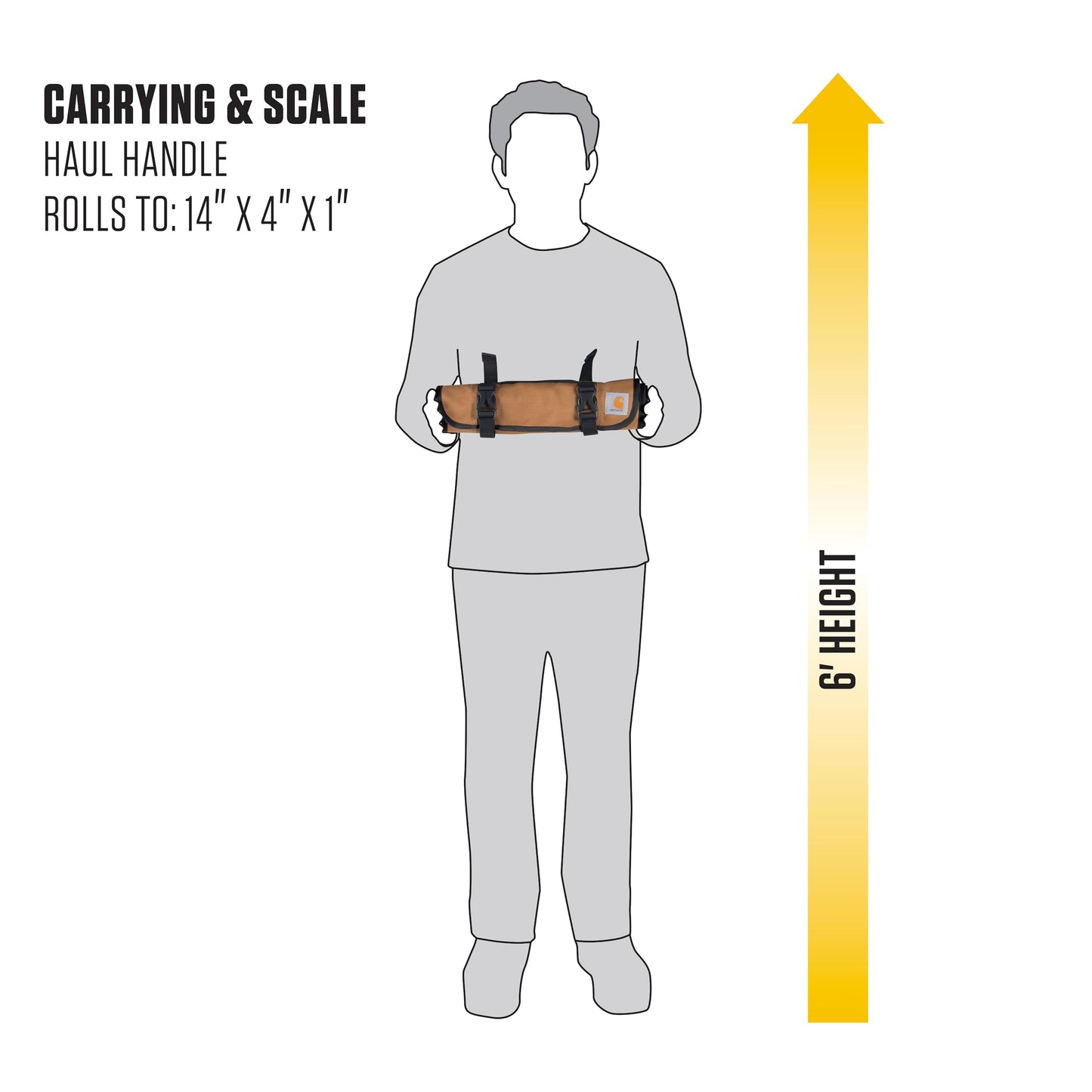 Carhartt Utility Roll Organizer, Durable, Water-Resistant Tool Roll, Black, 18 Pocket