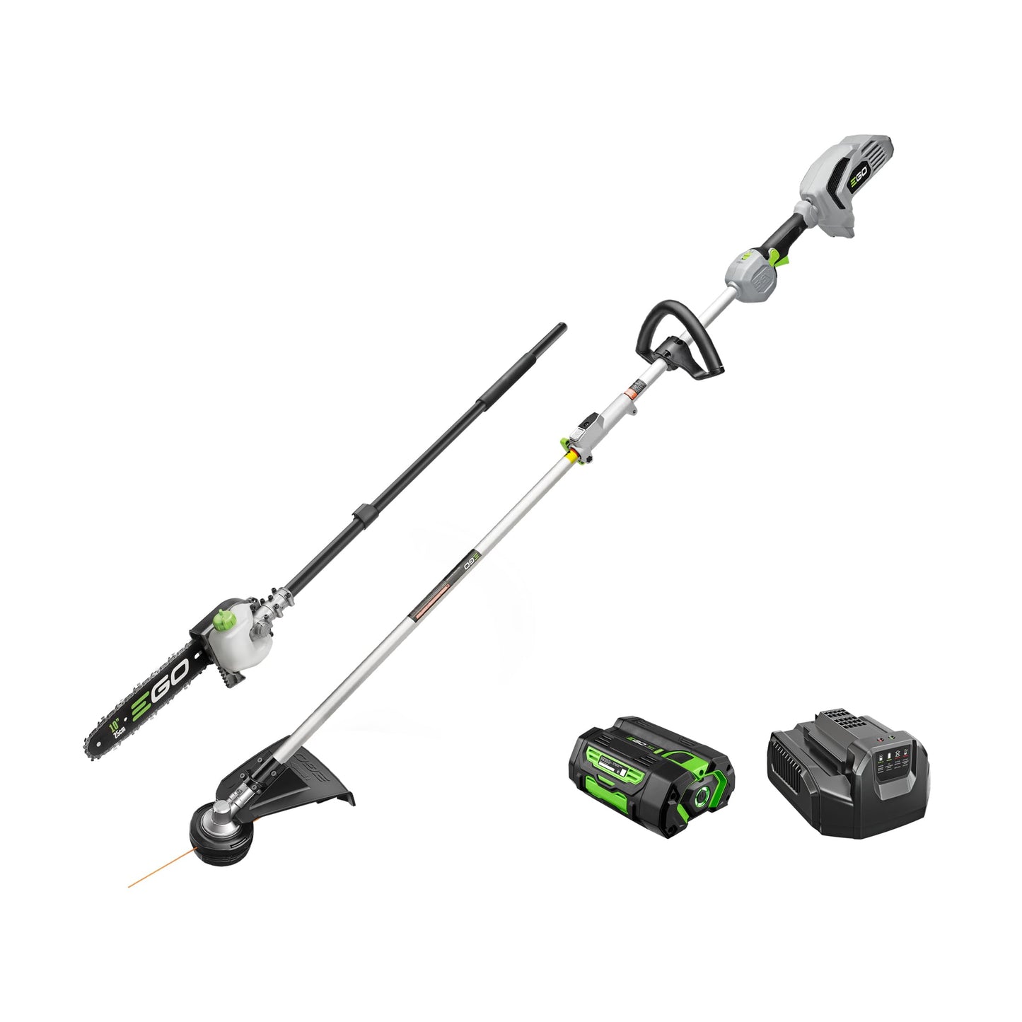 EGO MST1501 Multi Combo Kit: 15-Inch String Trimmer & Power Head with 5.0Ah Battery & Charger Included, Plus Extra (1) PSA1020 10-Inch Carbon Fiber Pole Saw Attachment