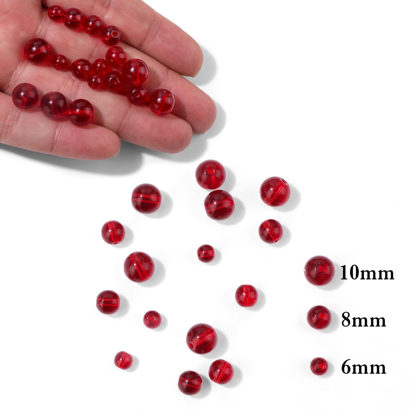 40pcs 10mm Natural Garnet Gemstone Beads Healing Crystal Round Loose Stone Beads for Jewelry Making, Crystal Stone Beads for Bracelets Necklace Earrings Making