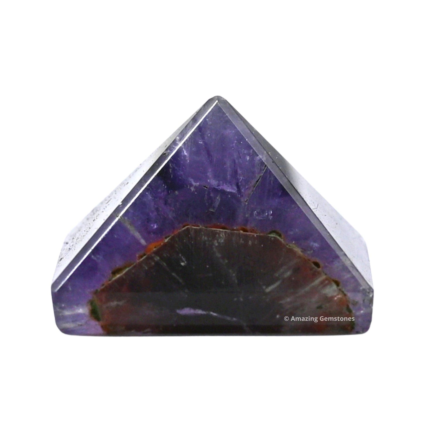 Amazing Gemstone Amethyst Chevron Pyramid Crystal Healing Stones - 1" Great Pyramid Figurine of Natural Stone Pyramid for Meditation, Reiki, Chakra Balancing and Crystal Pyramids Grid