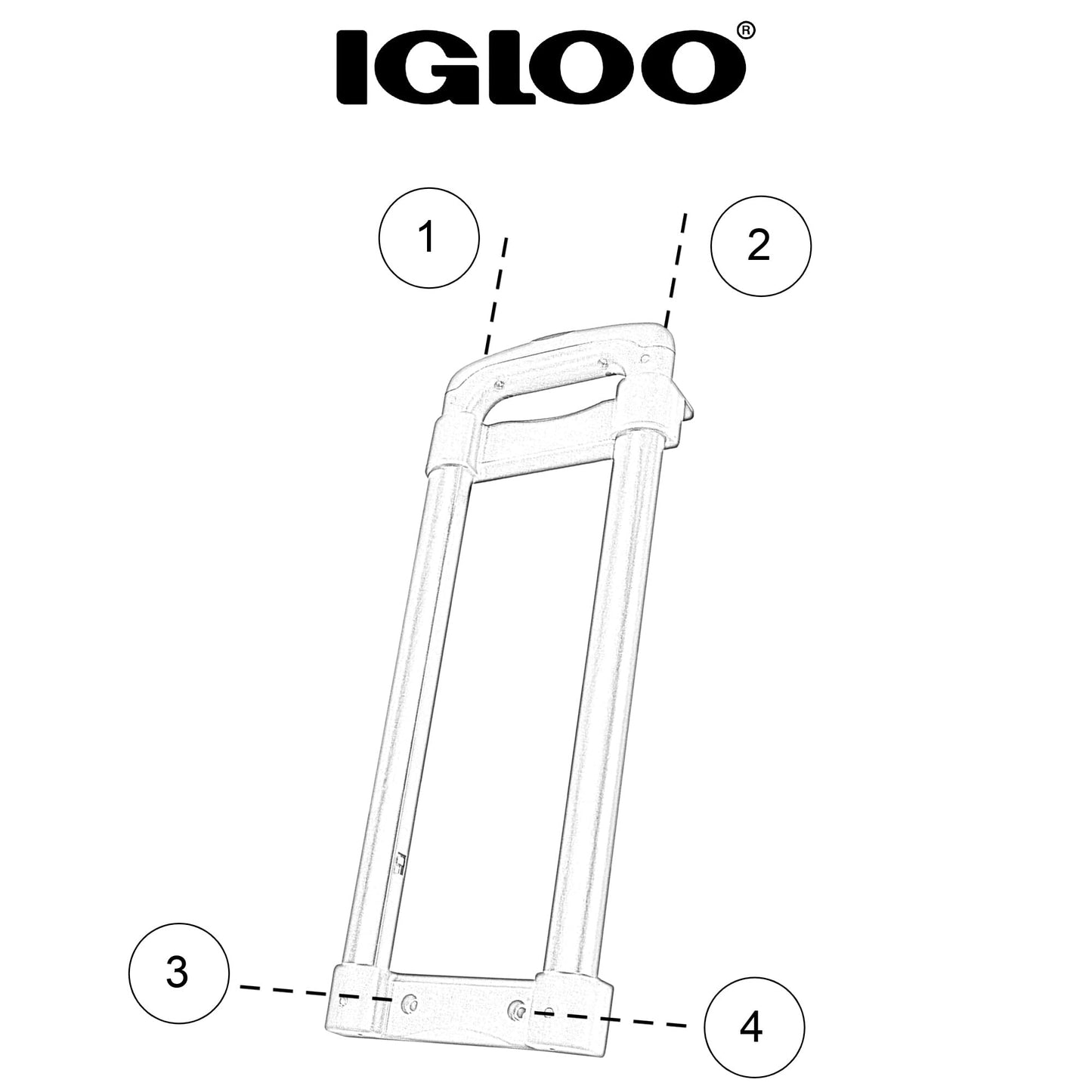 Igloo Replacement Telescoping Handle for Ice Cube and Latitude 60 Qt Wheeled Cooler