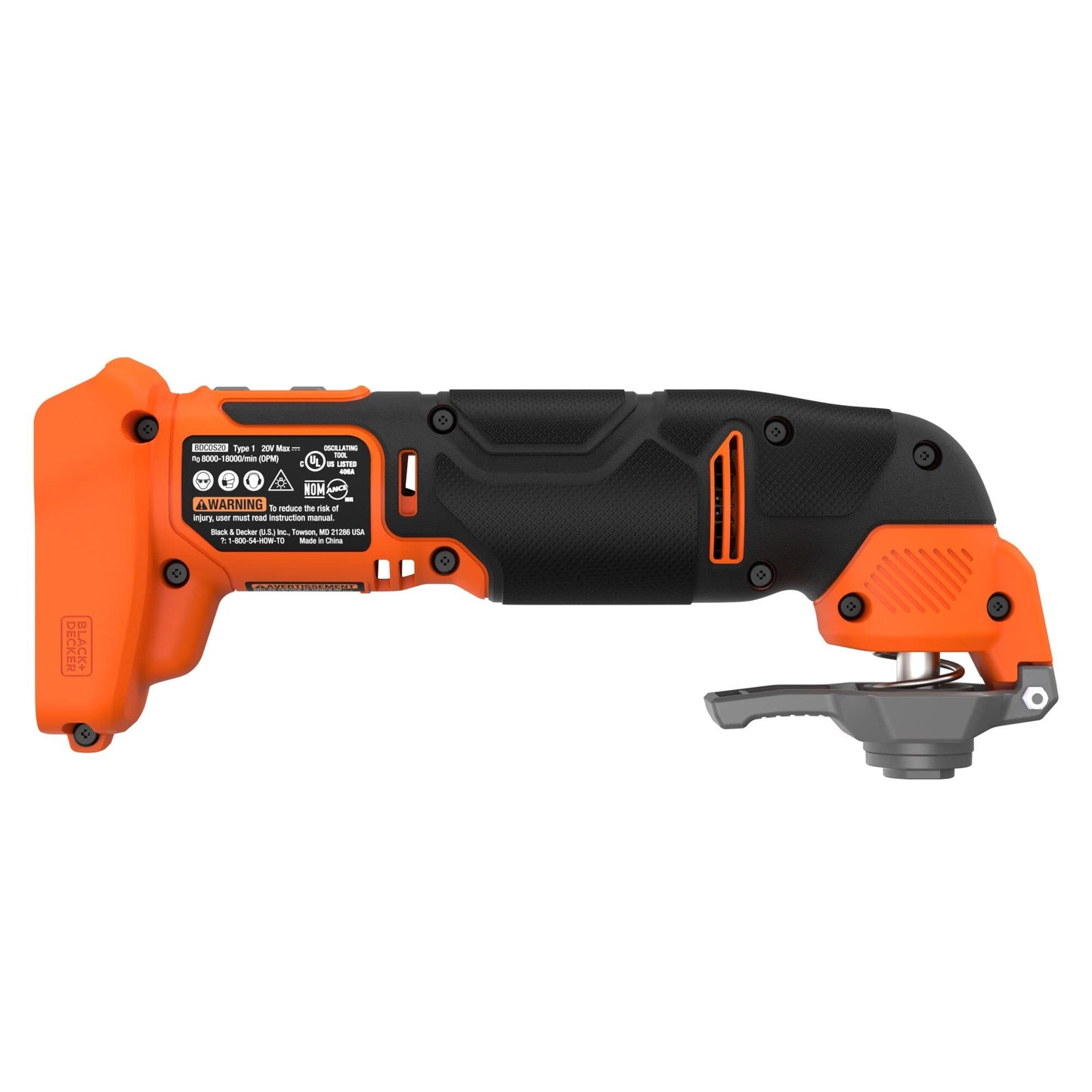 BLACK + DECKER 20V MAX Oscillating Tool, MultiTool, 6-speed, Tool Only (BDCOS20B)
