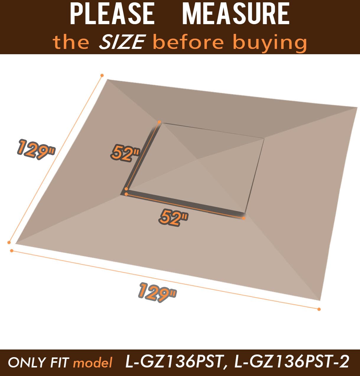 Ontheway Winds Replacement Canopy for Target Madaga Gazebo (Beige)