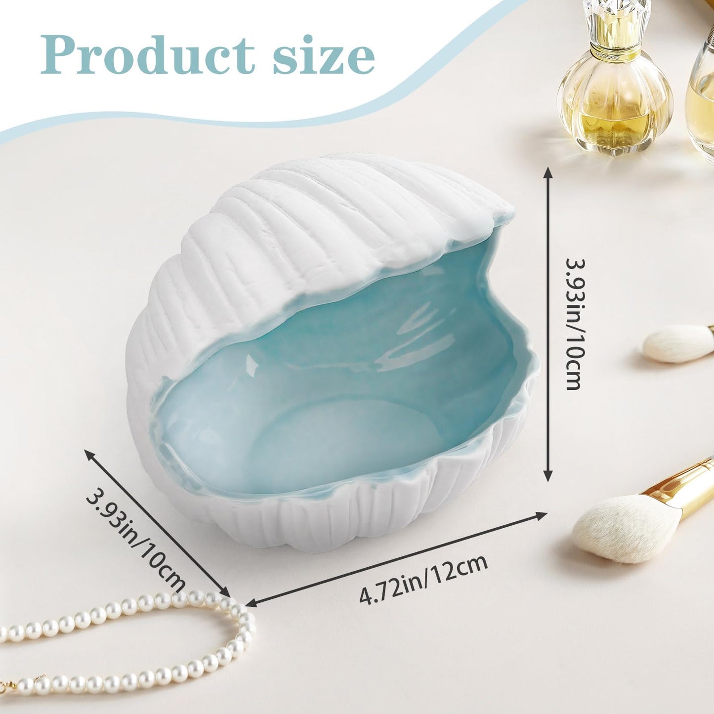 Yitexin Conch Trinket Dish, Ring Coastal Jewelry Tray Organizer Holder, Ocean Seashell Bowl Plate Cute Beach Decor for Bedroom Bathroom Home Earrings Necklaces Bracelet A (A)