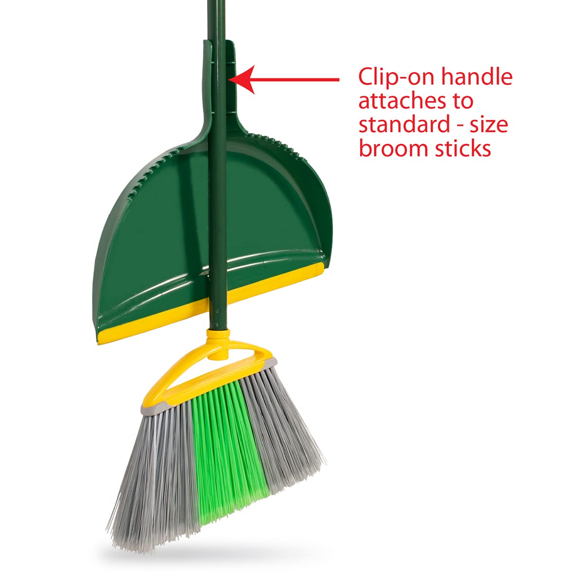 Pine-Sol Jumbo Dustpan, 13.2” | Heavy Duty Dust Pan with Rubber Edge | Clip-On Design Attaches to Standard Broom Sticks