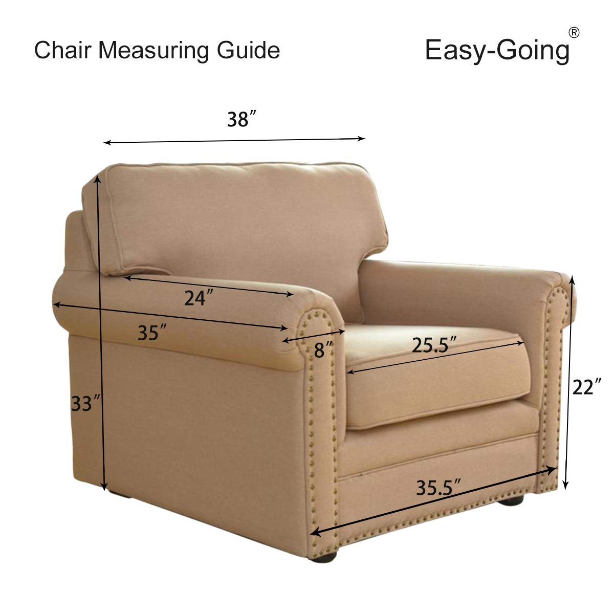 Easy-Going Chair Sofa Slipcover Reversible Sofa Cover Water Resistant Couch Cover Furniture Protector Cover with Elastic Straps for Pets Kids Children Dog Cat (Chair, Gray/Light Gray)