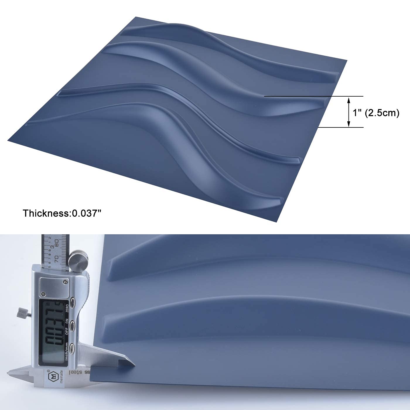 Art3d Navy Blue 3D Wall Panel PVC Slim Wave Covers 32 Sqft, for Interior Wall Decor in Living Room,Bedroom,Lobby,Office,Shopping Mall