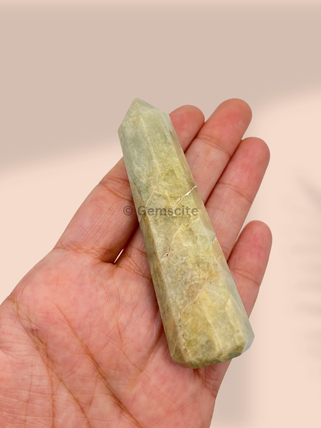 WholesaleGemShop 3 Inch (70 mm) Gemstones Aquamarine Obelisk Tower Jumbo Facet Aura Rock Crystal Natural Polished Earth Wand Spirit
